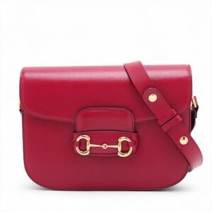 Gucci Horsebit Leather Shoulder Bag Red